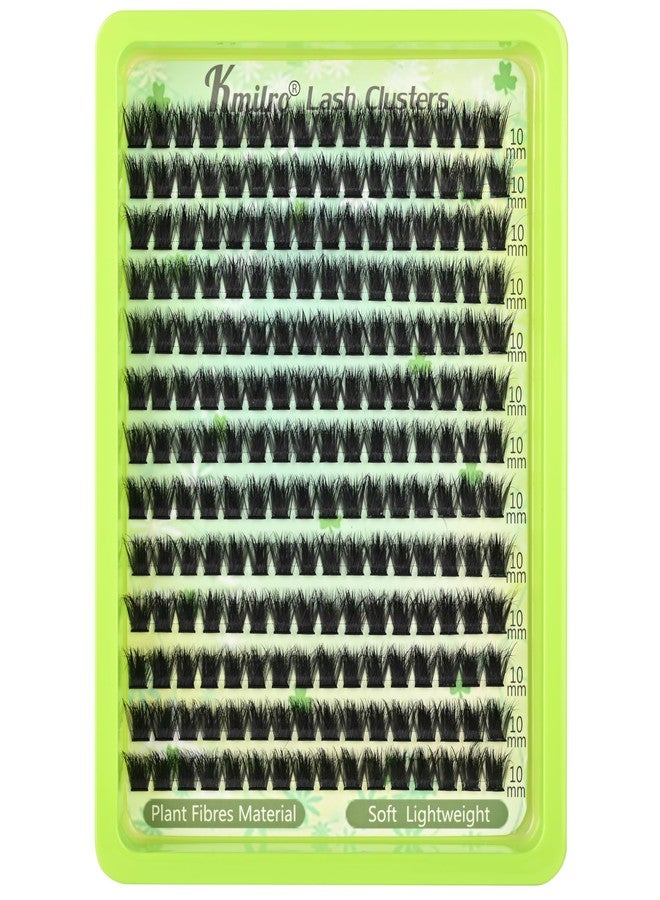 Kmilro 10mm Thick Lash Clusters 240D Cluster Eyelash Extensions Waterproof Volume Eyelash Clusters 208Pcs Individual Lashes Soft Wispy False Eyelashes DIY Lash Extension - Image 4