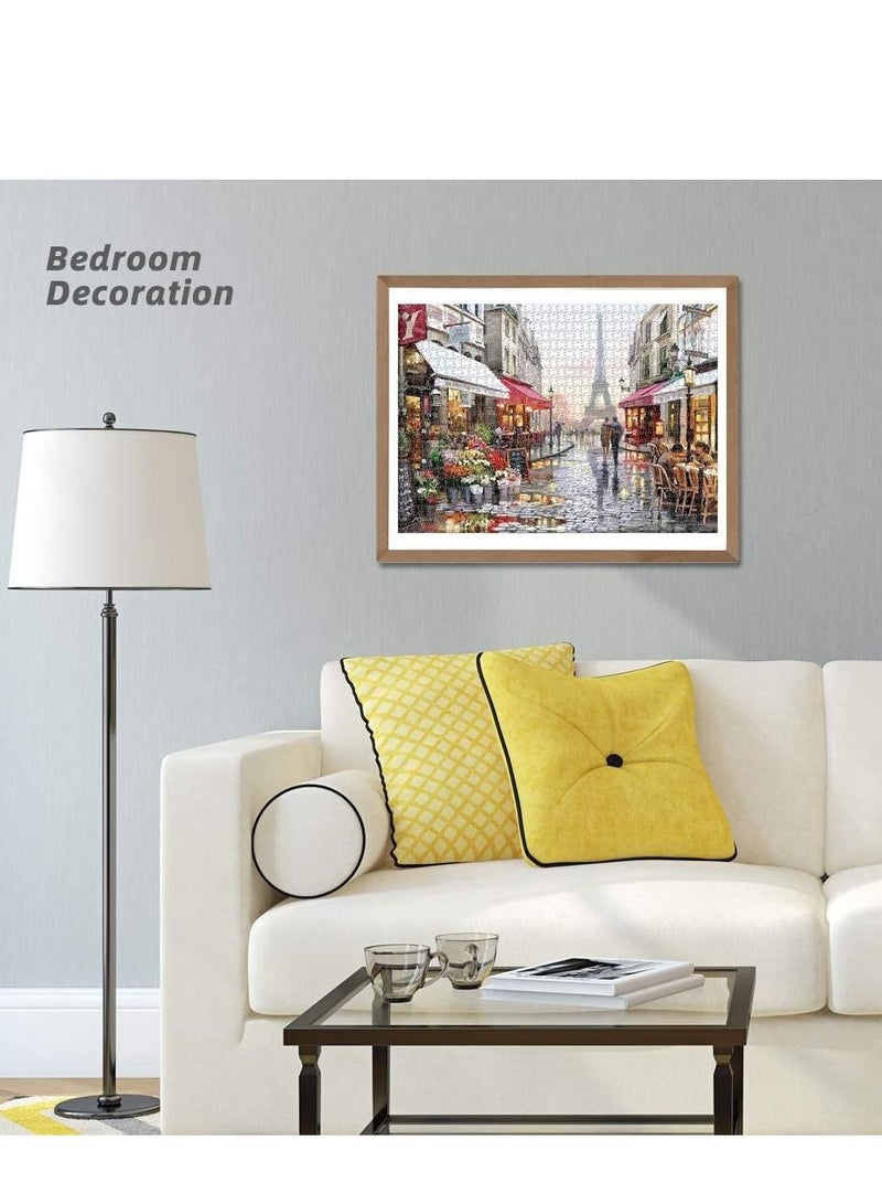 Jigsaw 1000 Piece Adult, Flower Shop Landscape Puzzle Under the Eiffel Tower, Puzzle Game for Family Play Toy Gift - Image 4