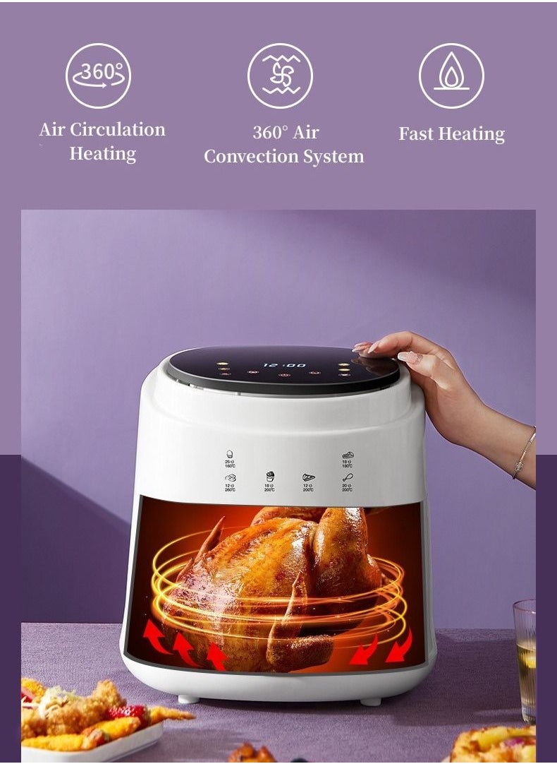 Perfin Air Fryer 8 L 1400w,  Healthy Air Fryer One Touch Control With Rapid Air Technology Fryer For Fry/Grill/Bake/Roast, Warm And Timer Function, Suitable For Fmaily, Party, 6-8 People  - Image 3