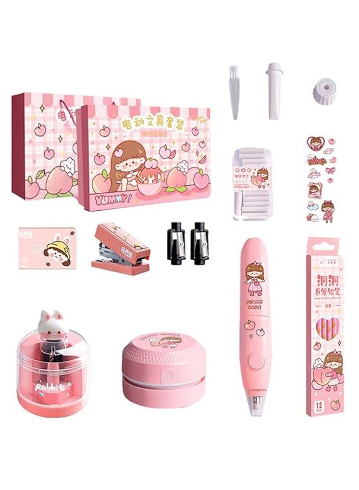 general Stationery gift box set electric pencil sharpener + electric eraser + eraser refill + desktop vacuum stationery set