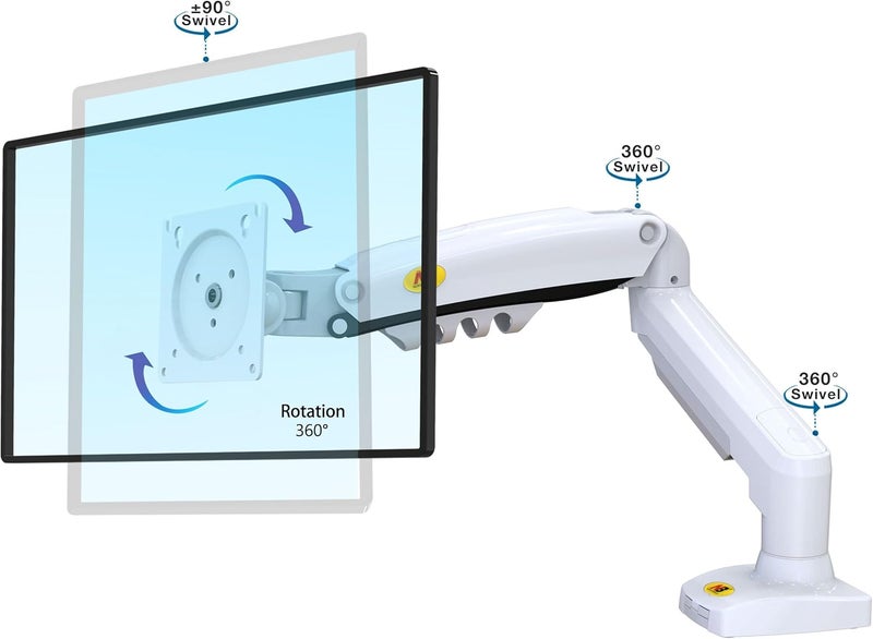NB NORTH BAYOU Monitor Desk Mount Stand Full Motion Swivel Monitor Arm With Gas Spring For 17-30''Monitors(Within 4.4Lbs To 19.8Lbs) Computer Monitor Stand F80-W - Image 3