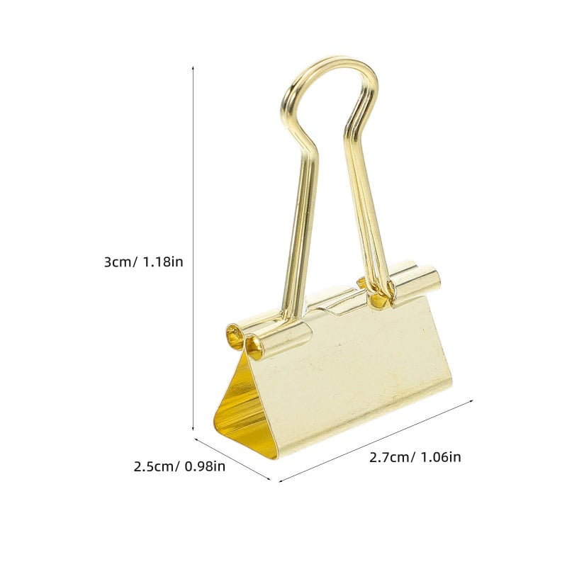 48 Pcs Gold Metal Binder Clips 25 Mm Small Office Document Fixing Paper Clamp for Home and Filing Organization - Image 3