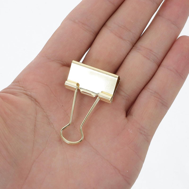 48 Pcs Gold Metal Binder Clips 25 Mm Small Office Document Fixing Paper Clamp for Home and Filing Organization - Image 4