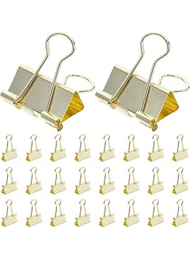 48 Pcs Gold Metal Binder Clips 25 Mm Small Office Document Fixing Paper Clamp for Home and Filing Organization - Image 1