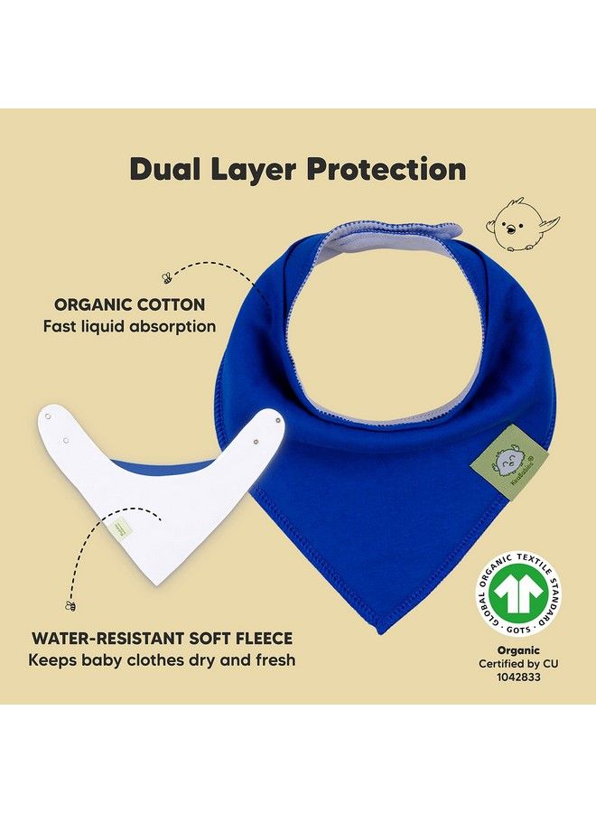 KeaBabies 8Pack Organic Baby Bandana Drool Bibs Stylish Unisex Bandana Bibs Super Absorbent Bandana Drool Bibs Gentle Teething Bibs For Infants Organic Cotton Baby Bib (Coastline)  - Image 3