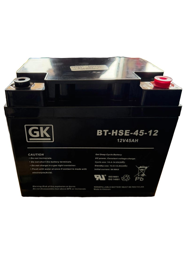 GK 12V 45AH AGM VRLA DEEP CYCLE GEL BATTERY - Image 2