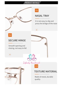 Generic Reading Glasses Folding Comfortable Full-Frame Metal Eyewear Men And Women Had Ultra Light Portable, with a special eyeglasses case and a free cotton handkerchief, Presbyopia, Exclusive from Seller INFINITY-HANDMADE Only  - Image 4