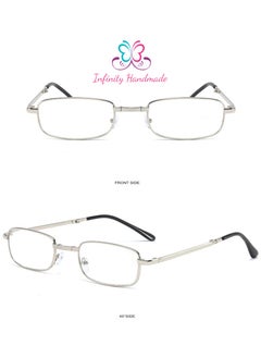 Generic Reading Glasses Folding Comfortable Full-Frame Metal Eyewear Men And Women Had Ultra Light Portable, with a special eyeglasses case and a free cotton handkerchief, Presbyopia, Exclusive from Seller INFINITY-HANDMADE Only  - Image 2