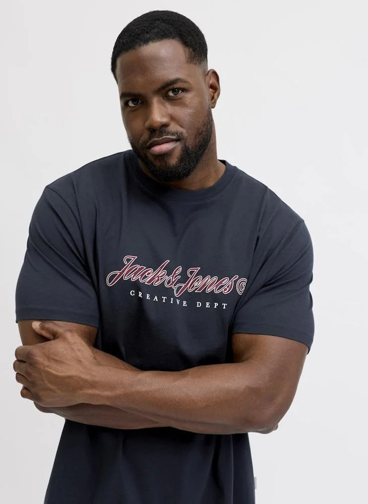 JACK & JONES  Plus Size Graphic Crew Neck T-Shirt for Men | Best Price UAE
