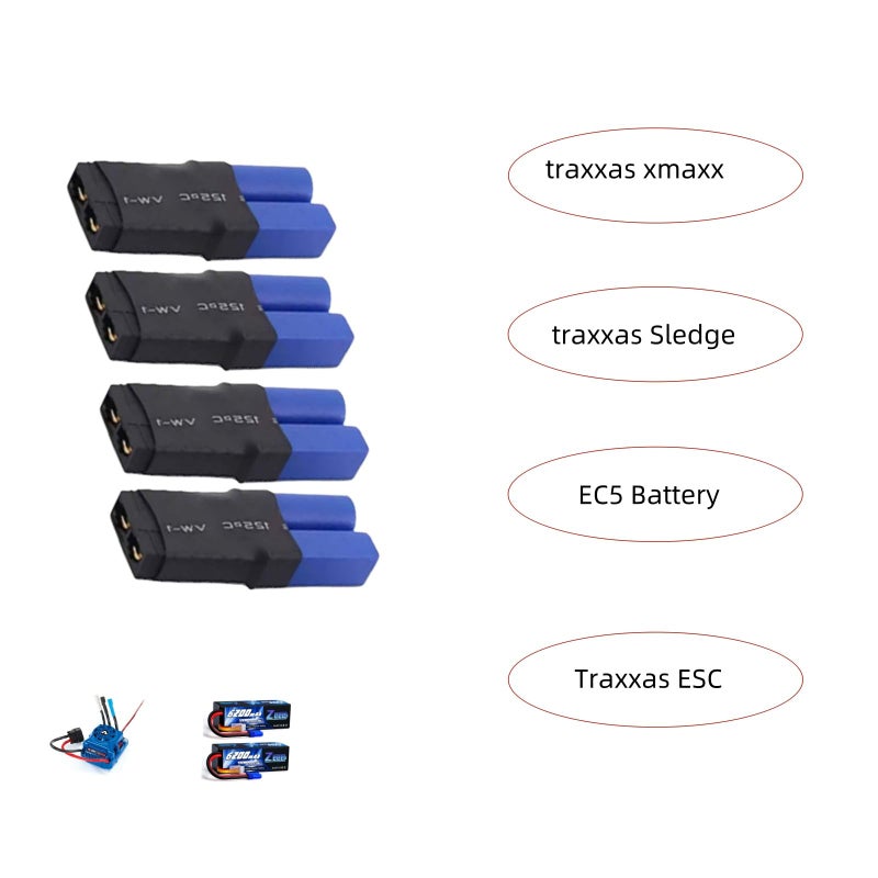 AFDHGS 4pcs EC5 to Traxxas ESC/Charger Adapters for Zee Batteries - Image 5