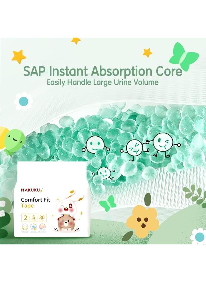 Makuku Comfort Fit Tape Diapers Size 2 Small 4 8 Kg 30 Diapers - Image 2