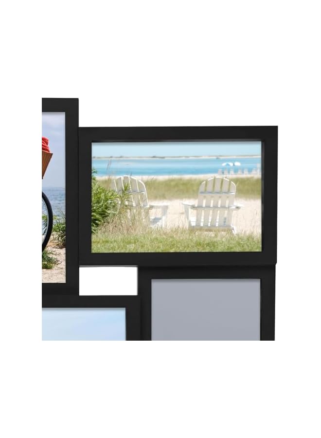 The Bros إطار صور كولاج، إطار صور متعدد لتزيين الجدران، كولاج مع 8 فتحات لتعليق الصور بحجم 4x6، إطار كولاج صور أسود ريفي، صور عائلية متعددة لتزيين المعرض، عرض معلق - Image 3