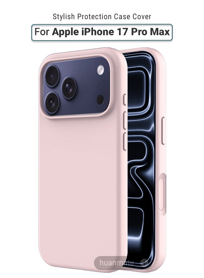 هووانميت حافظة لهاتف أبل آيفون 17 برو ماكس - وردي فاتح - سيليكون تي بي يو ممتاز 2.0 مم، حماية معززة للكاميرا مع درع العدسة، غطاء مقاوم للصدمات ومقاوم للماء لهاتف أبل آيفون 17 برو ماكس - Image 1