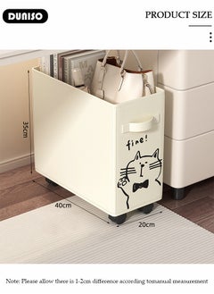 DUNISO Rolling Utility Cart, Foldable Storage Organizer Carts Shelves, Multifunction Storage Trolley with Handle, Under Desk Storage Basket for Work, Under Desk Utility Cart with Lockable Wheels for Home Office School  - Image 4