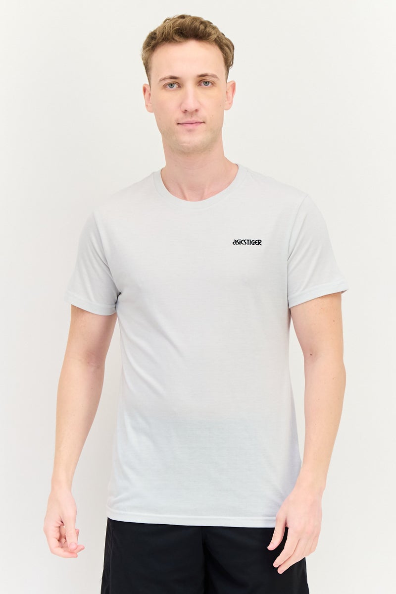 asics Men Sportswear Fit Short Sleeve Outdoor T-Shirt, Grey - Image 1