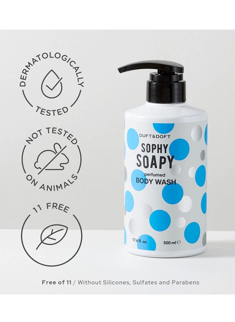 DUFT & DOFT - DUFT&DOFT Sophy Soapy Perfumed Body Wash with Coconut Oil - Deep Cleansing With Six Blue Herbs - Refreshing & Moisturizing Natural Ingredients - Paraben Free 17.6 fl oz - Image 1