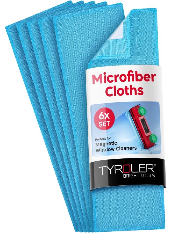 Tyroler Bright Tools Premium Replacement Microfiber Cleaning Cloths | Exclusively Designed for The Glider Magnetic Window Cleaner | Ultra-Soft, Non-Abrasive & Highly Absorbent (Blue - Pack of 6) - Image 1