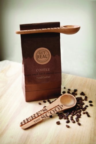 Talisman Designs Laser Etched Beechwood Scoop with Clip | Woodland Design | Wood Coffee Spoon, | Cute & Functional Kitchen Tool, | Small Wooden Utensils - Image 3