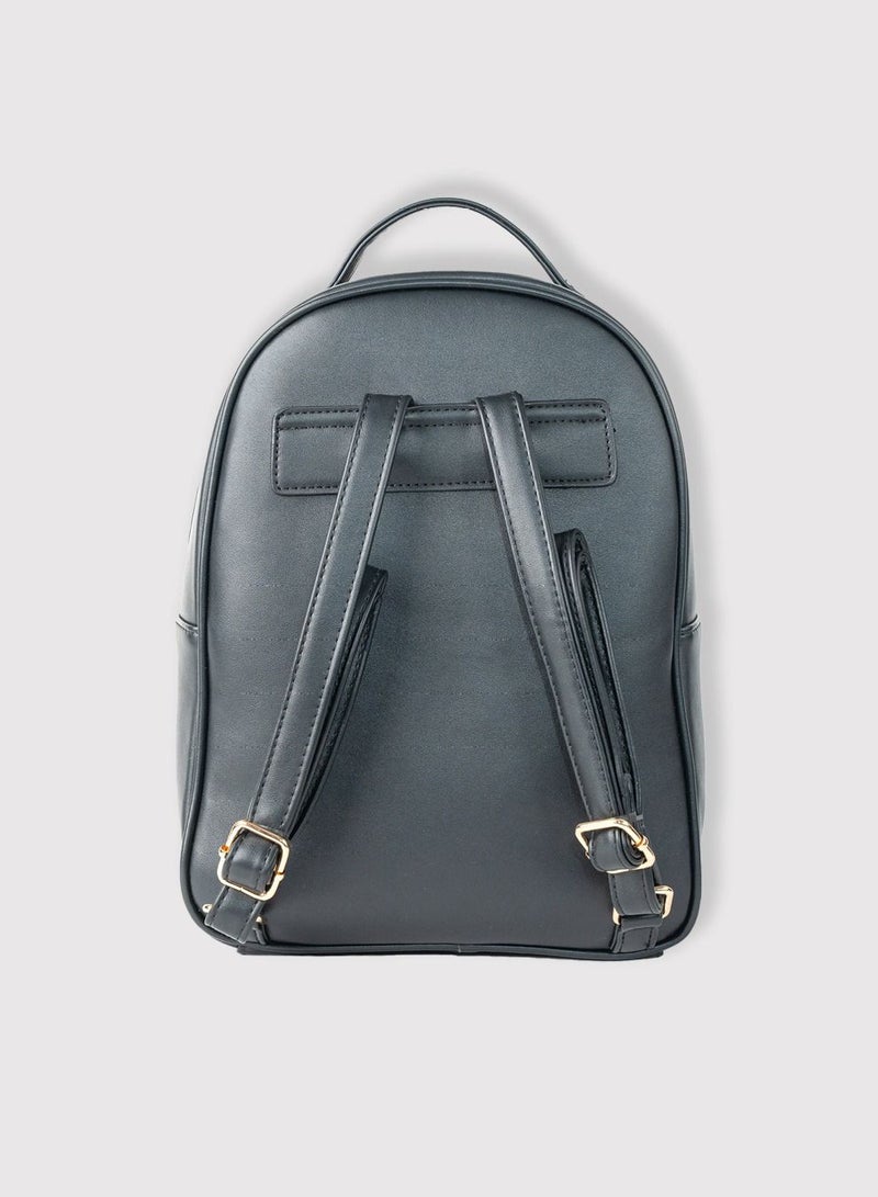 AMICA Luz Quilted Fashion Backpack Bag for Women-Black - Image 4