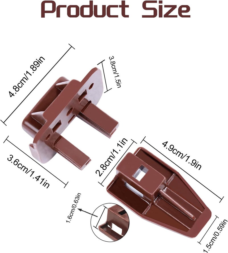 ChenYu 10 Sets for kenlin Drawer Slide Track Guide Glide - Replacement Parts for Dressers and Nightstands - Bottom Mount - Brown (10) - Image 2