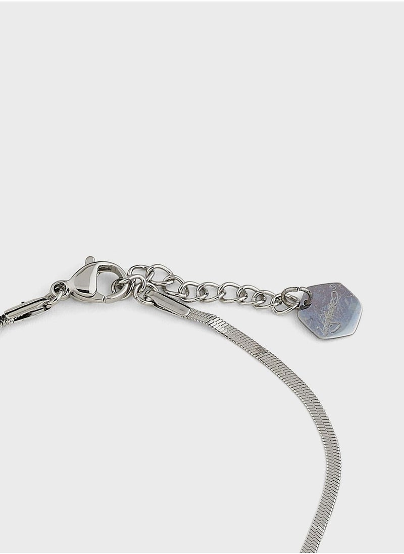 Lady Mauve ORA EYE CIRCLE PENDANT SNAKE CHAIN BRACELET  - Image 3