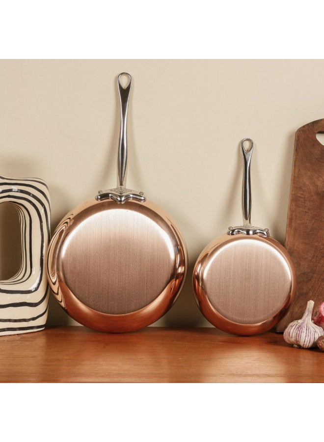 Mauviel Mauviel M'Heritage 150 S 1.5mm Polished Copper & Stainless Steel Frying Pan With Cast Stainless Steel Handle, 10.2-in, Made In France  - Image 4