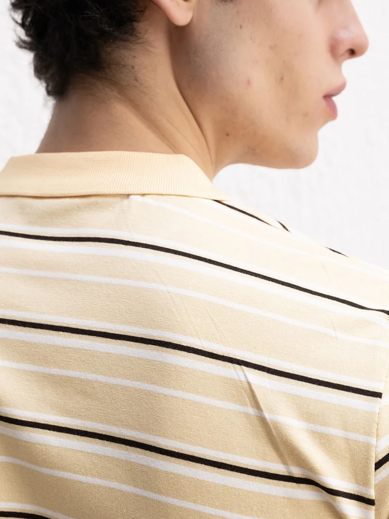 جيستو GIESTO Striped Polo Collar Button T-Shirt