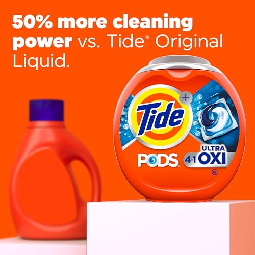 Tide 4-n-1 Ultra Oxi PODS Laundry Detergent Pacs, 32 Count, HE Compatible, Built in Pre-Treater for Stains - Image 2