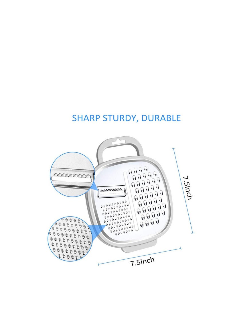 SYOSI Cheese Grater Easy to Use Graters for Kitchen with Container and Lid for Cheese, Vegetables, Ginger, Graters for Cheese, Nutmeg, Fruit, Chocolate, Ginger and Garlic, Box Grater for Kitchen  - Image 3