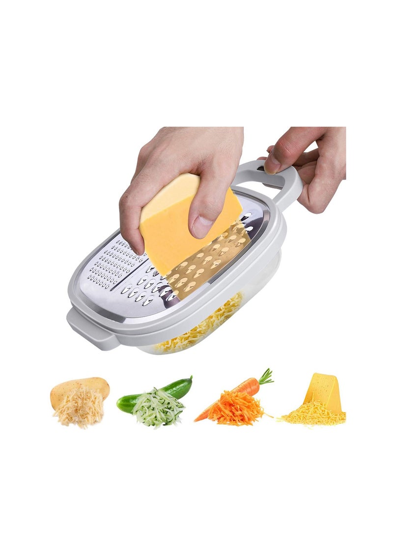 SYOSI Cheese Grater Easy to Use Graters for Kitchen with Container and Lid for Cheese, Vegetables, Ginger, Graters for Cheese, Nutmeg, Fruit, Chocolate, Ginger and Garlic, Box Grater for Kitchen  - Image 1