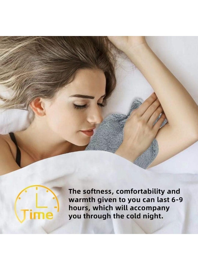 قربة مياه ساخنة بغطاء ناعم – كيس مطاطي لتخفيف الألم – علاج حراري وبارد لآلام الدورة والظهر والرقبة – آمنة وقابلة لإعادة الاستخدام - Image 1