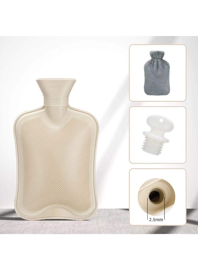 قربة مياه ساخنة بغطاء ناعم – كيس مطاطي لتخفيف الألم – علاج حراري وبارد لآلام الدورة والظهر والرقبة – آمنة وقابلة لإعادة الاستخدام - Image 2