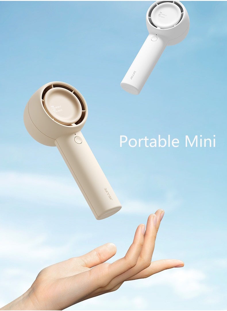 JISULIFE - JISULIFE Handheld turbo fan [16 hours maximum cooling time] Mini portable handheld fan, 4500mAh USB rechargeable Mini fan,5 speeds, suitable for travel/home/office - Image 1