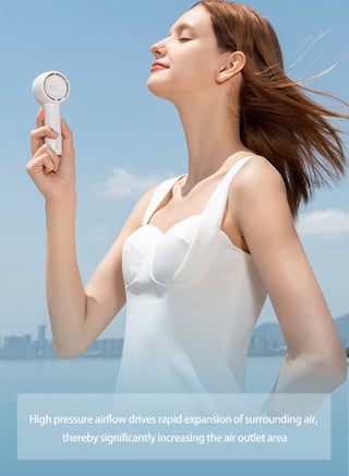 JISULIFE Handheld turbo fan [16 hours maximum cooling time] Mini portable handheld fan, 4500mAh USB rechargeable Mini fan,5 speeds, suitable for travel/home/office - view 5