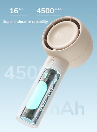 JISULIFE Handheld turbo fan [16 hours maximum cooling time] Mini portable handheld fan, 4500mAh USB rechargeable Mini fan,5 speeds, suitable for travel/home/office - view 4
