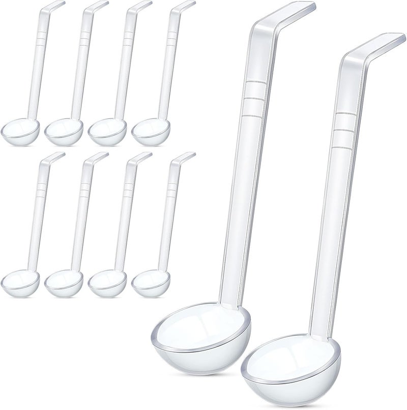 Tioncy 10 Pcs 1 oz Small Ladle 7.1 Inches Mini Ladle for Serving Sauce, Soup, Dressing, Punch Bowl, Gravy, Cocktail, Fruit Juices Reusable Plastic Long Handle Spoon for Party Banquets Catering(Clear) - Image 1