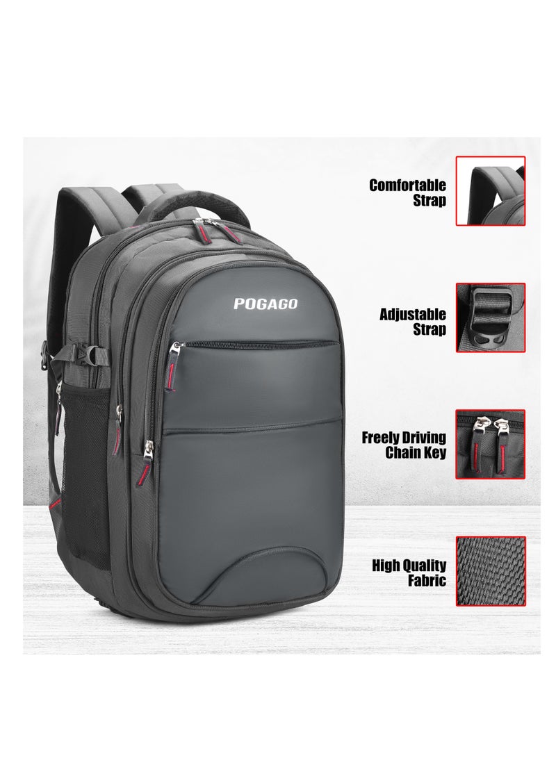 بوجاجو حقيبة ظهر Pogago المقاومة للماء لأجهزة الكمبيوتر المحمولة مقاس 15.6 بوصة - حقيبة ظهر للأعمال والسفر والمناسبات اليومية للرجال والنساء - Image 3