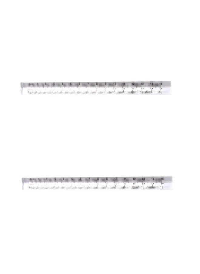 Tnyvm 2Pcs Transparent Triangle Ruler Small Architectural Scale Ruler Pocket Size Ruler Metric Plastic Triangle Drafting Tools Office and School Supplies - Image 1