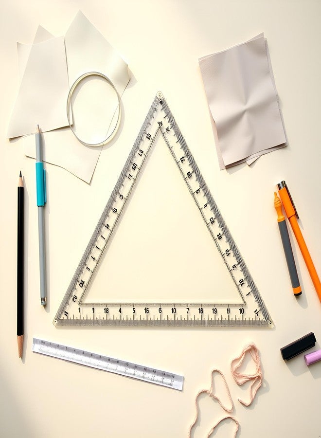 Tnyvm 2Pcs Transparent Triangle Ruler Small Architectural Scale Ruler Pocket Size Ruler Metric Plastic Triangle Drafting Tools Office and School Supplies - Image 2