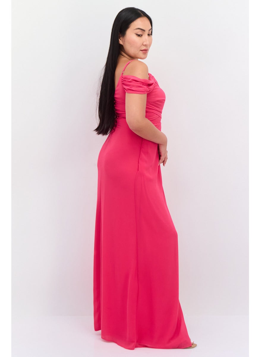 TFNC - Women Plain Maxi Dress, Pink - Image 1