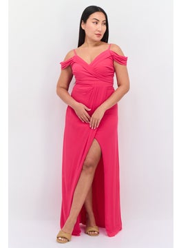 Women Plain Maxi Dress, Pink