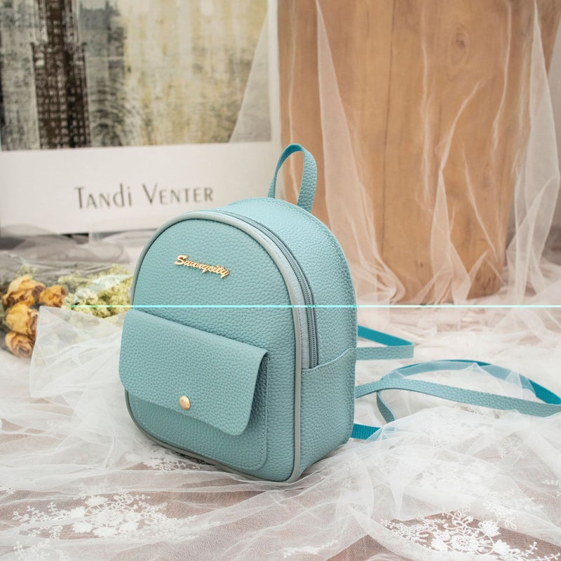 2022 Summer New Korean Style Womens Backpack Fresh Letter Printed Multi-functional Single Shoulder Crossbody Bag Blue 