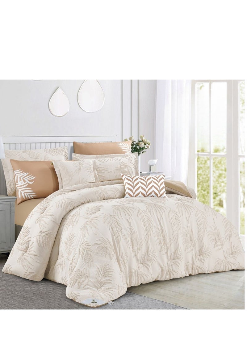 LEVORE - Classic 8-piece striped double bed sheet set, king size - Image 1