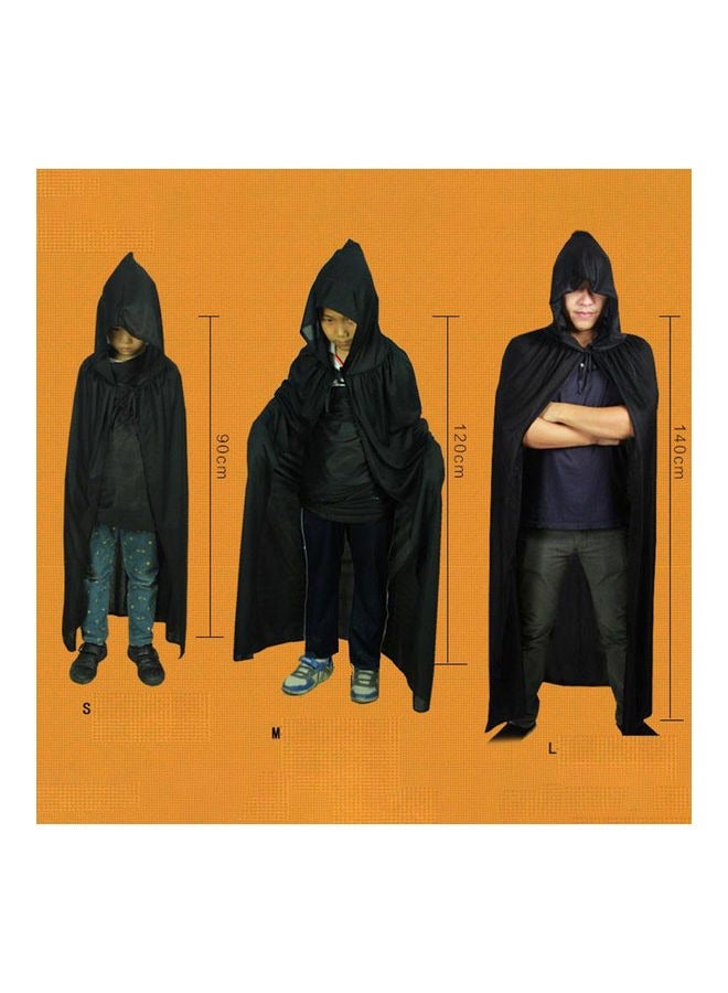 Brain Giggles BrainGiggles Unisex Black Death Hooded Cape Halloween Costume, Vampire, Carnival, and Theme Party Attire for Kids & Adults (Medium) - Image 3