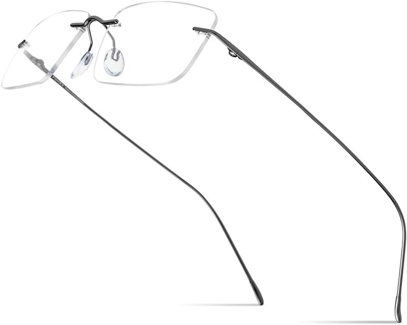 FONEX Titanium Glasses Frame,Rimless Frameless Optical Eyewear Eyeglasses for Men and Women F85634 - Image 1