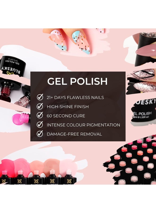 Bluesky Gel Nail Polish Set Duo Tinsel Toast 80544 And Ruby Ritz 80545 Red Gold Glitter Long Lasting Chip Resistant 10 ml Requires Drying Under UV LED Lamp - Image 5