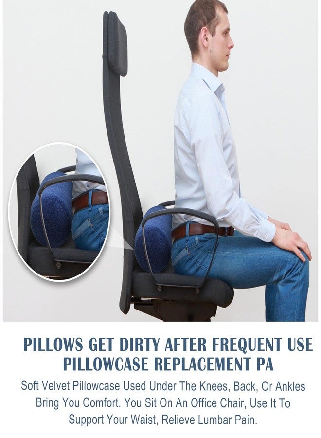 Remerry 2 Pcs 18 x 6 Inches Velvet Neck Roll Pillow Cover with Zipper, Soft Bolster Pillowcases for Cylindrical Pillow (Cover Only, Bolster Not Included)(Navy Blue) - Image 5