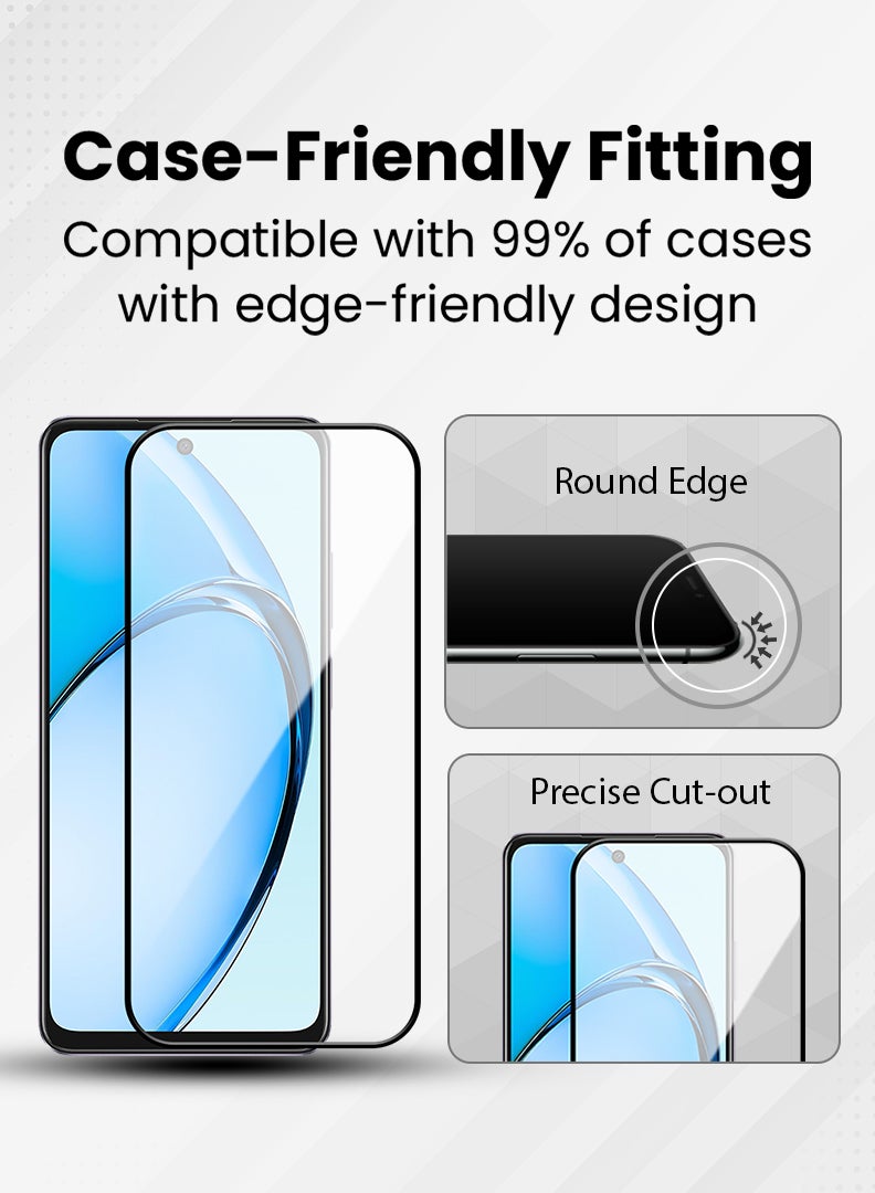 رفع القضية واقي شاشة لهاتف Oppo A60 مقاس 6.67 بوصة، مصنوع من زجاج مقوى بصلابة 9H، سهل التركيب وخالٍ من الفقاعات، وتغطية كاملة، ومضاد للخدش وحساس للمس - Image 5
