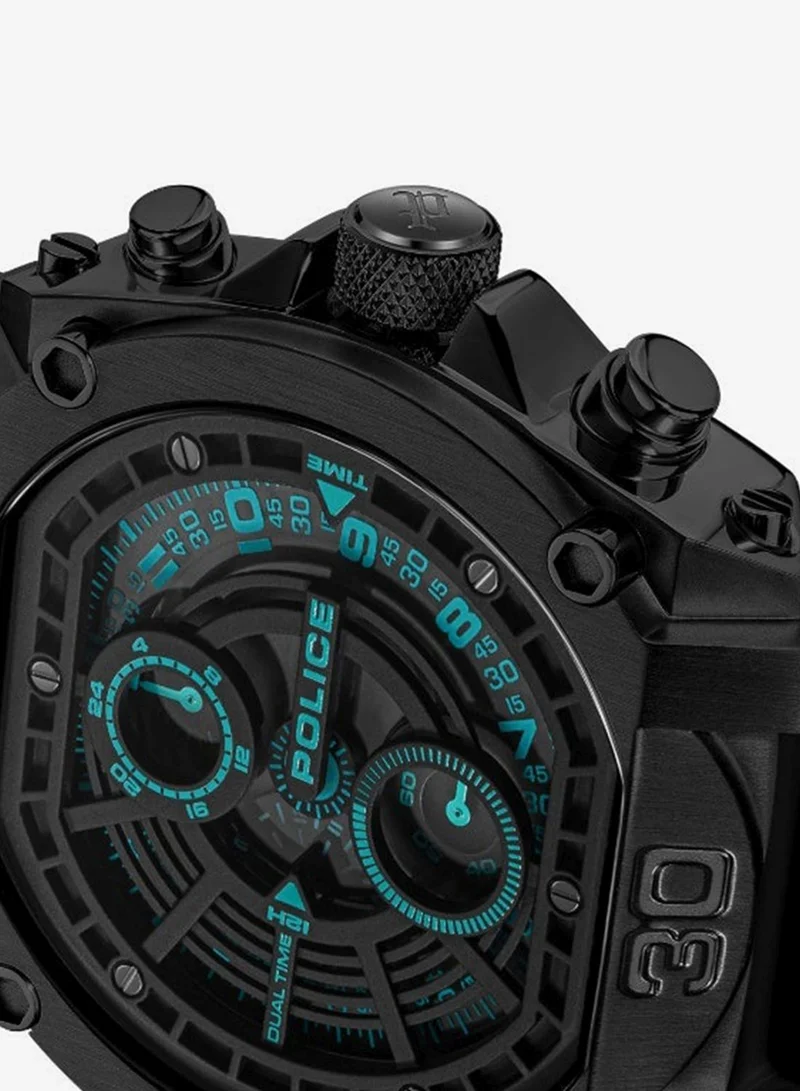Police Black Men's Norwood Black Dial Black Leather Strap Multifunction Watch for Men - 45mm for Men | Best Price UAE