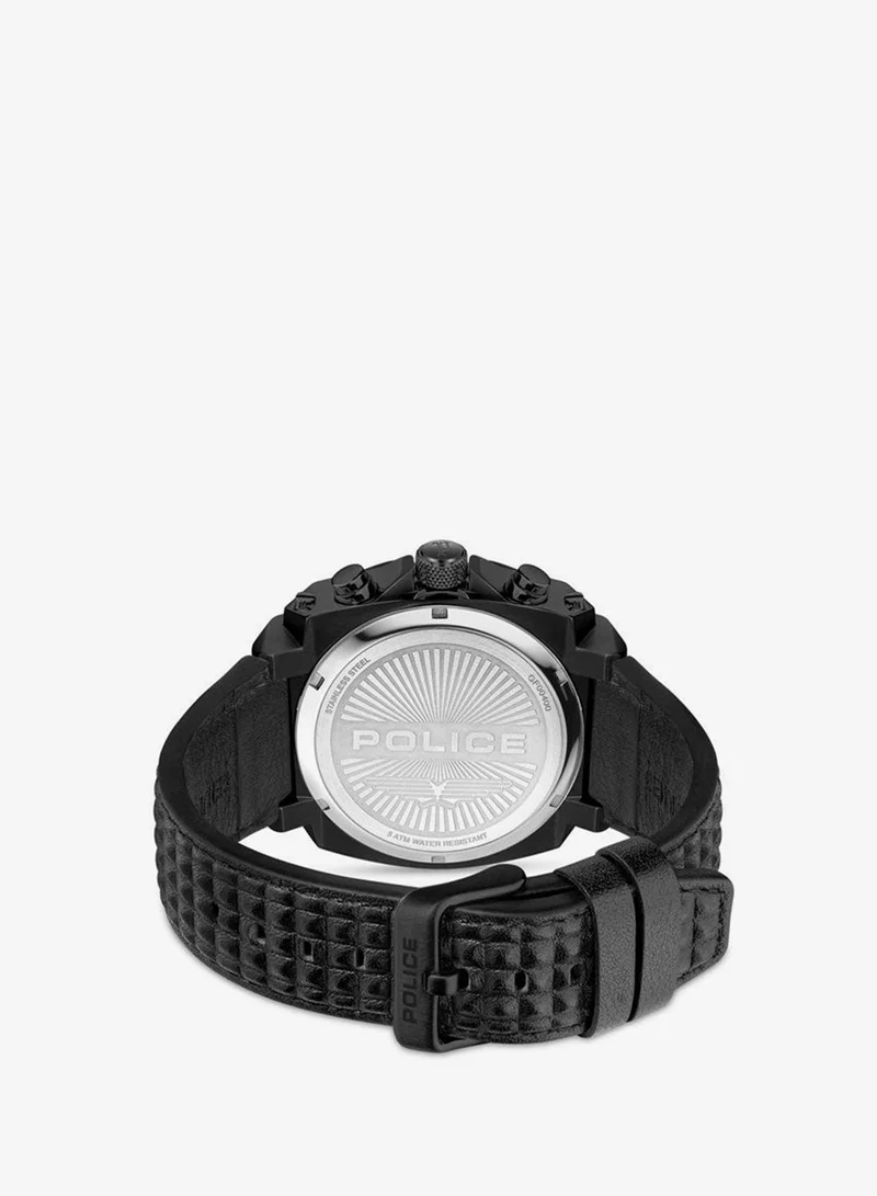 Police Black Men's Norwood Black Dial Black Leather Strap Multifunction Watch for Men - 45mm for Men | Best Price UAE